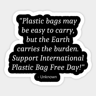 Say No To Plastic Bags Sticker